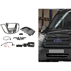 CTKFD88 Ford Transit 2015 - 2021 Light Grey Double Din Car Stereo Fascia Fitting Kit