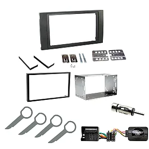 Ford Focus, Fiesta, Transit Double Din Car CD Stereo Fitting Kit Fascia Panel, Steering Control