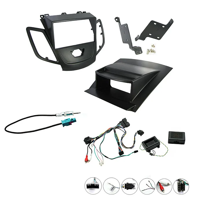 Ford Fiesta 2013 - 2017 Double Din Stereo Fascia / Steering / Antenna Fitting Kit
