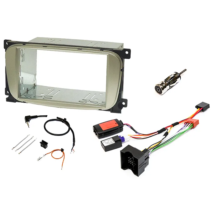 InCarTec FK-8761-CAN Ford Double Din Stereo Fitting Kit with SWC and CAN Service (OVAL - SILVER)