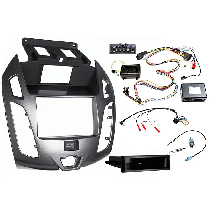 InCarTec FK-9361/1 Ford Transit Connect Single/Double DIN Fitting Kit Silver (WITH DISPLAY)
