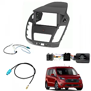 Ford Transit Connect MK2 Facelift 2019> Double Din Facia / FM DAB Antenna Retention / Steering control Adaptor Kit