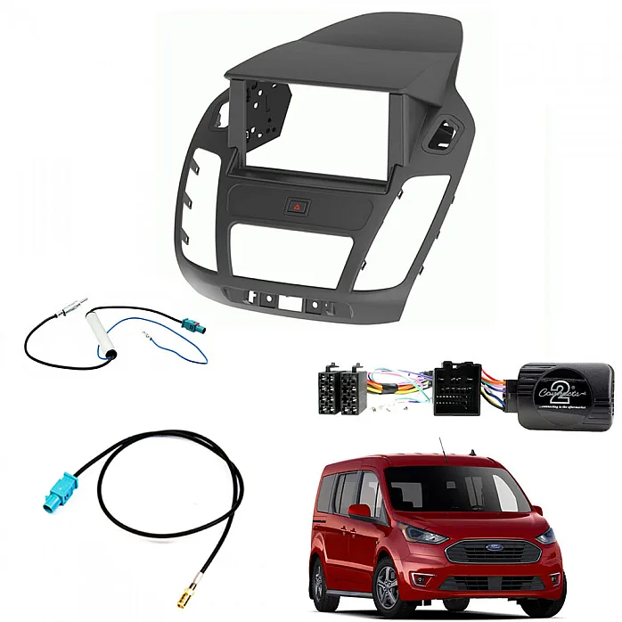 Ford Transit Connect MK2 Facelift 2019> Double Din Facia / FM DAB Antenna Retention / Steering control Adapter Kit