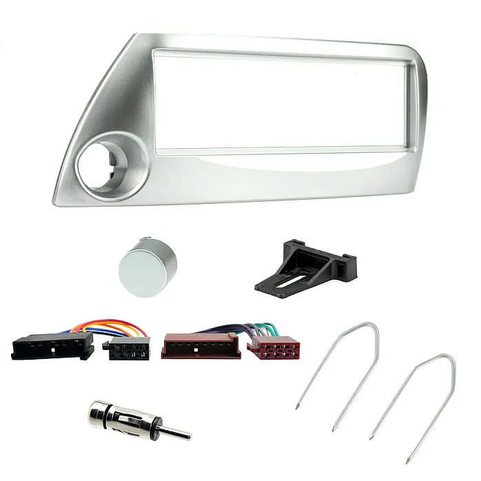 Ford KA 1996 - 2008 Car Stereo Fitting Kit Silver Fascia Panel Wiring Kit