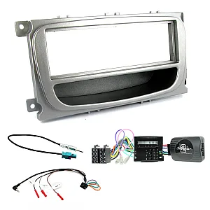 Ford Car CD Stereo Fitting kit Fascia Panel, Stalk Control (Silver)