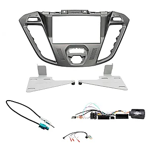 Ford Transit Custom Euro 6 2012 - 2018 Phoenix Silver With Colour Top Display Double Din Fitting Kit