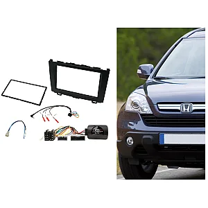Honda CR-V 2007-2011 Double Din Stereo Black Fascia Fitting Kit