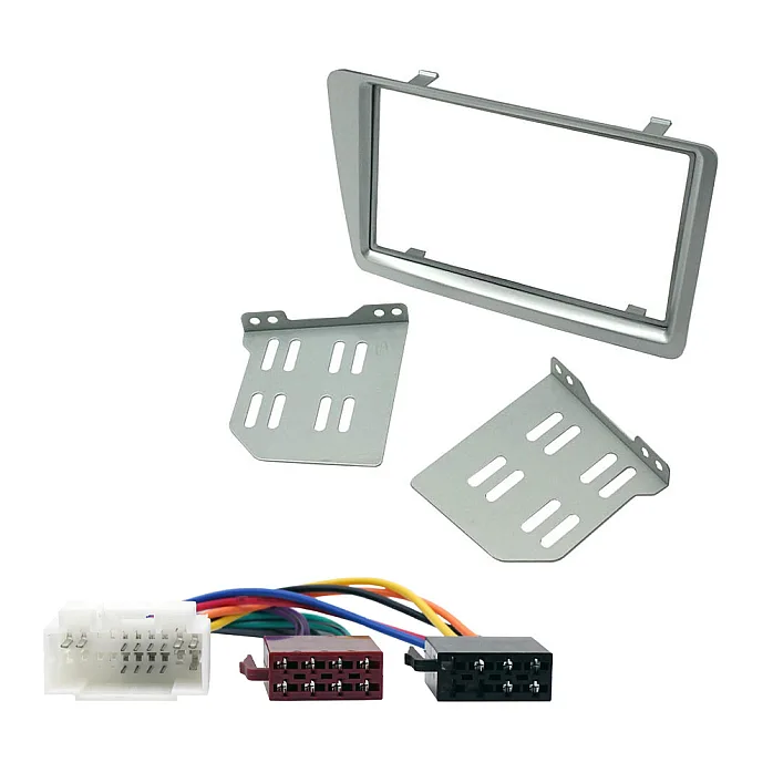 Honda Civic 2001-2005 Silver Double Din Car Stereo Fascia, Wiring Fitting Kit