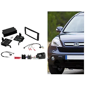 Hyundai Santa Fe (2010 - 2012) Car Stereo Fitting Kit Single / Double Din Fascia, Steering Control