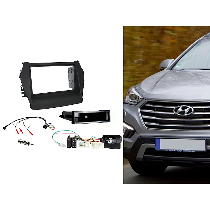 CTKHY15 Hyundai Santa Fe 2013-2018 Non Amp Double / Single Din Car Stereo Fascia Fitting Kit