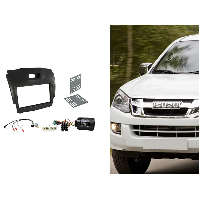 CTKIZ01 Isuzu D-Max, MU-X Grey Double Din Car Stereo Fascia Fitting Kit