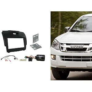 CTKIZ02 Isuzu D-Max, MU-X Black Double Din Car Stereo Fascia Fitting Kit