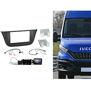 CTKIV02 Iveco Daily 2020 Onwards Gloss Black Double Din Car Stereo Fascia Fitting Kit