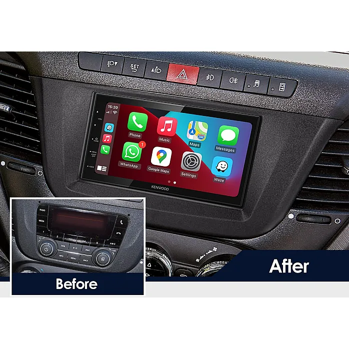 CTKIV02 Iveco Daily 2020 Onwards Gloss Black Double Din Car Stereo Fascia Fitting Kit