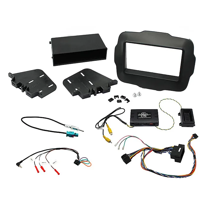 CTKJP01 Jeep Renegade 2015 - 2021 Black Double Din Car Stereo Fascia Fitting Kit