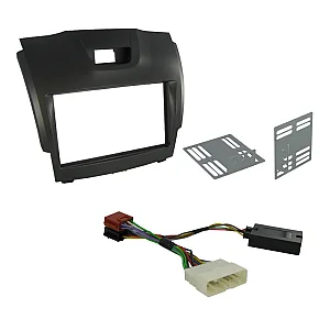 Isuzu D-Max 2012-2015 Double DIN Car Stereo Fitting Kit Fascia, Steering Control Phone Button Support