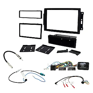 Jeep Grand Cherokee 2005> Car Double / Single Din Stereo Fascia Steering Control Antenna Fitting Kit