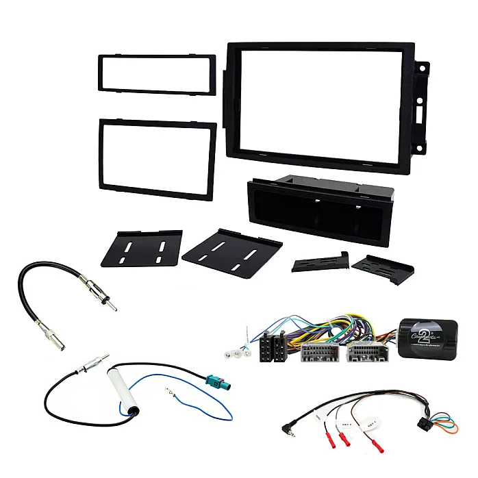 Jeep Grand Cherokee 2005> Car Double / Single Din Stereo Fascia Steering Control Antenna Fitting Kit