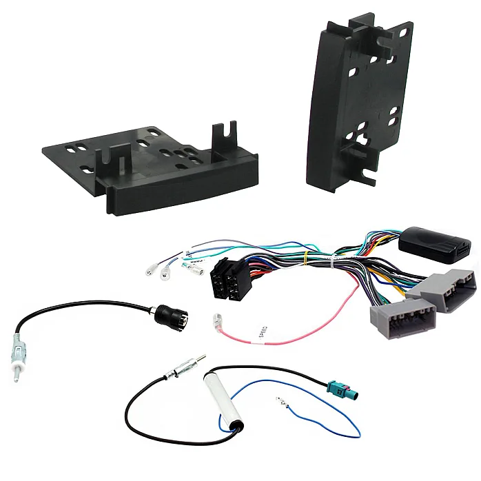 Jeep Wrangler 2003-2010 Double Din Car Stereo Fascia Steering Antenna Fitting kit
