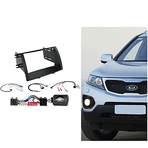 CTKKI05 Kia Sorento 2009 - 2011 Non Amp Matt Black Double Din Car CD Stereo Fascia Fitting Kit
