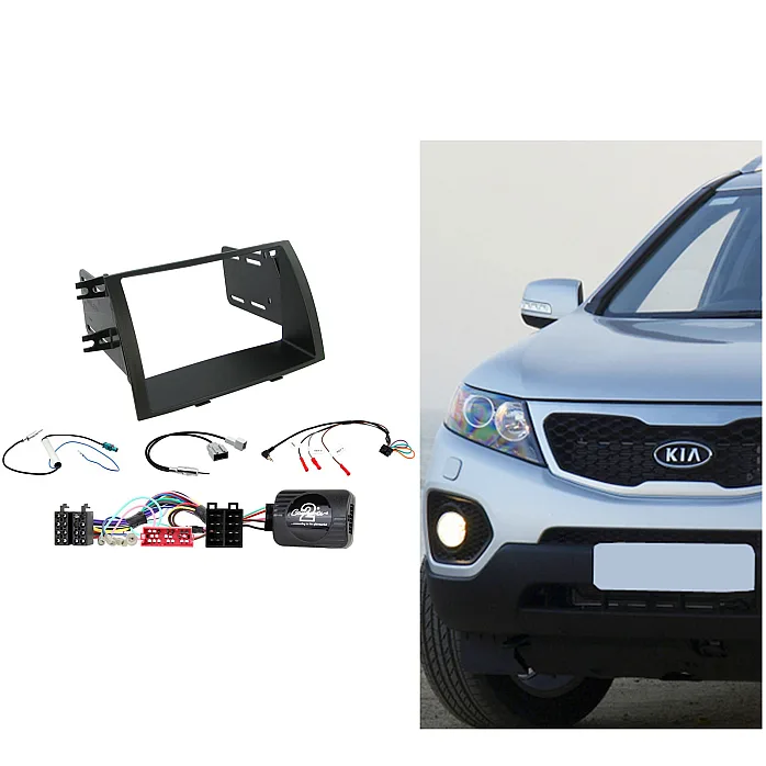 CTKKI05 Kia Sorento 2009 - 2011 Non Amp Matt Black Double Din Car CD Stereo Fascia Fitting Kit