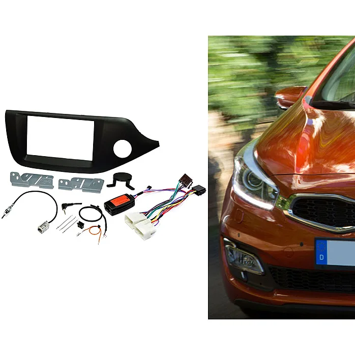 Kia Ceed, Pro Ceed Matt Black Double Din Car Stereo Fascia Fitting Kit
