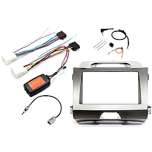 InCarTec FK-884/1-NAV Kia Sportage Complete Double Din Stereo Upgrade Fitting Kit (SILVER)