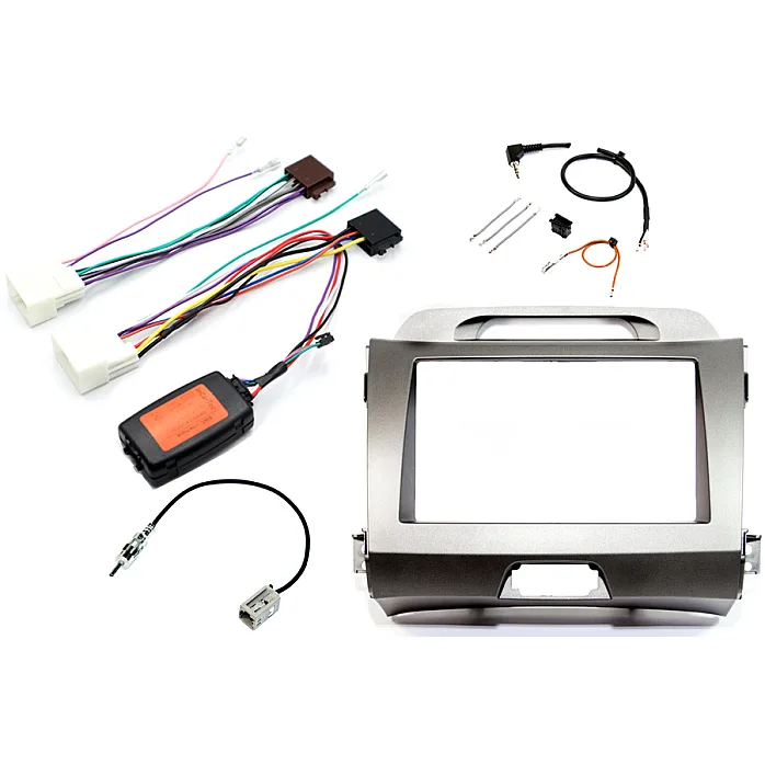 InCarTec FK-884/1-NAV Kia Sportage Complete Double Din Stereo Upgrade Fitting Kit (SILVER)