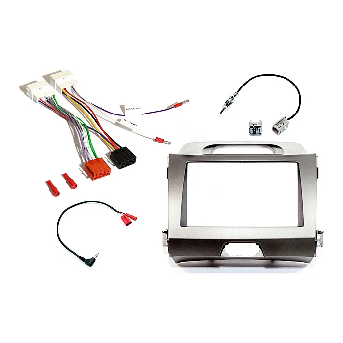 InCarTec FK-884-1-RES Kia Sportage 2010-2015 Basic Audio Double Din Stereo Fitting Kit (SILVER)