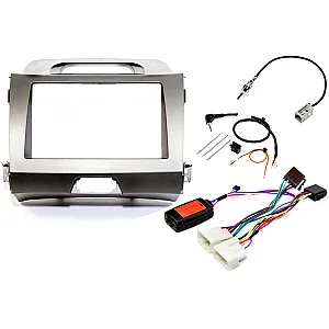 InCarTec FK-884/1 Kia Sportage Complete Stereo Upgrade Fitting Kit With Steering Controls (SILVER)