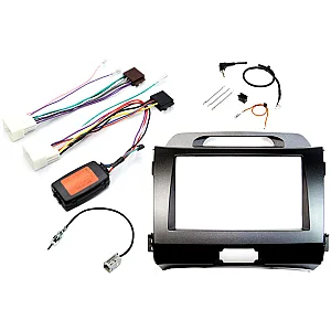 InCarTec FK-884-NAV Kia Sportage complete Double Din Stereo Upgrade Fitting Kit (DARK GREY)