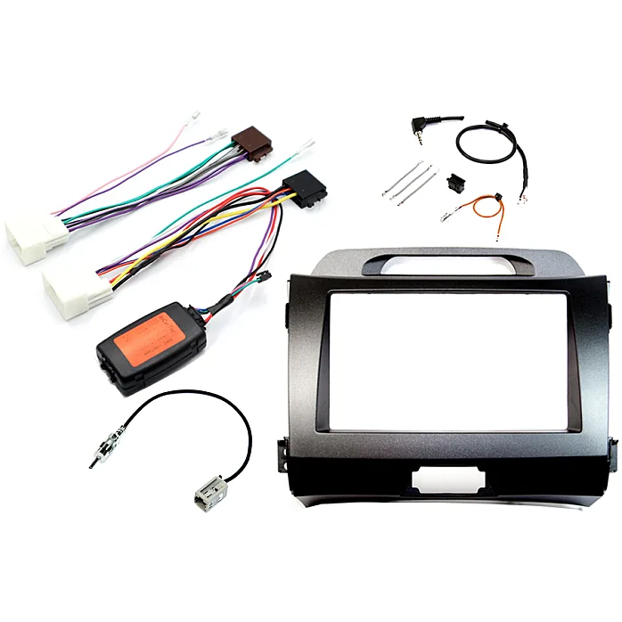 InCarTec FK-884-NAV Kia Sportage complete Double Din Stereo Upgrade Fitting Kit (DARK GREY)