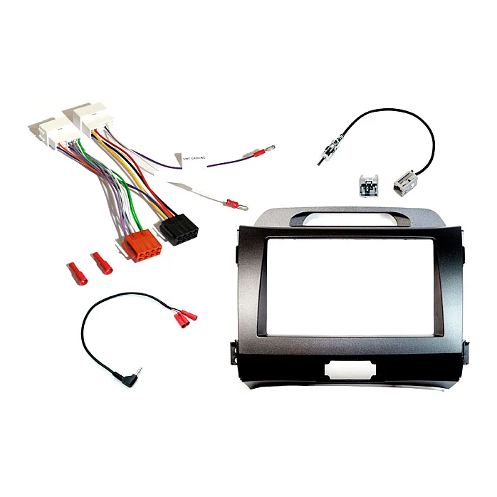 InCarTec FK-884-RES Kia Sportage 2010-2015 Basic Audio Double Din Stereo Fitting Kit (DARK GREY)