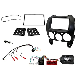 CTKMZ08 Mazda 2 2008> Double Din Car Stereo Fascia, Steering Wheel Control Fitting Kit