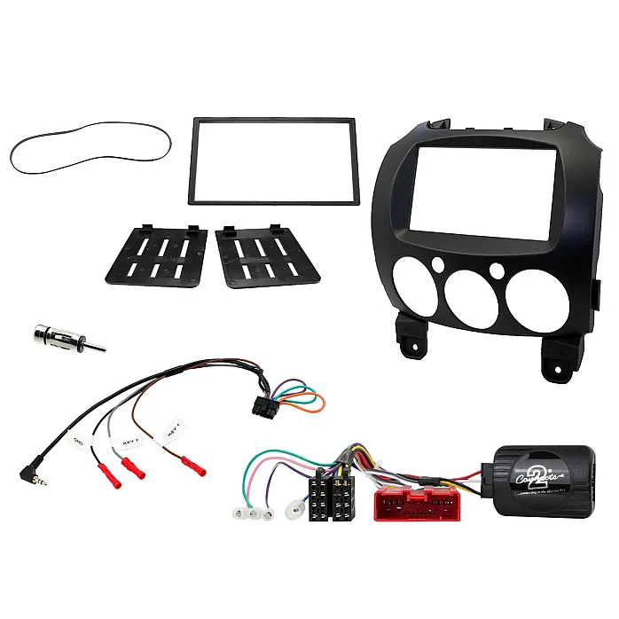 CTKMZ08 Mazda 2 2008> Double Din Car Stereo Fascia, Steering Wheel Control Fitting Kit