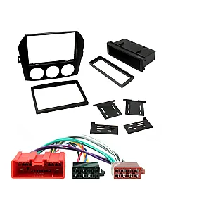 Mazda MX-5, Miata Black Double Din With Pocket For Single Din Fascia Wiring Kit