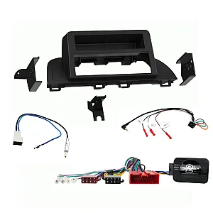 Mazda 3 2014-2018 Single Din Stereo Fascia Steering Antenna Non BOSE Amplified Vehicles Kit