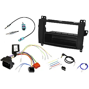 Mercedes A, B Class, Viano, Vito Single DIN Car Stereo Fitting Kit with SWC (Matt Black)