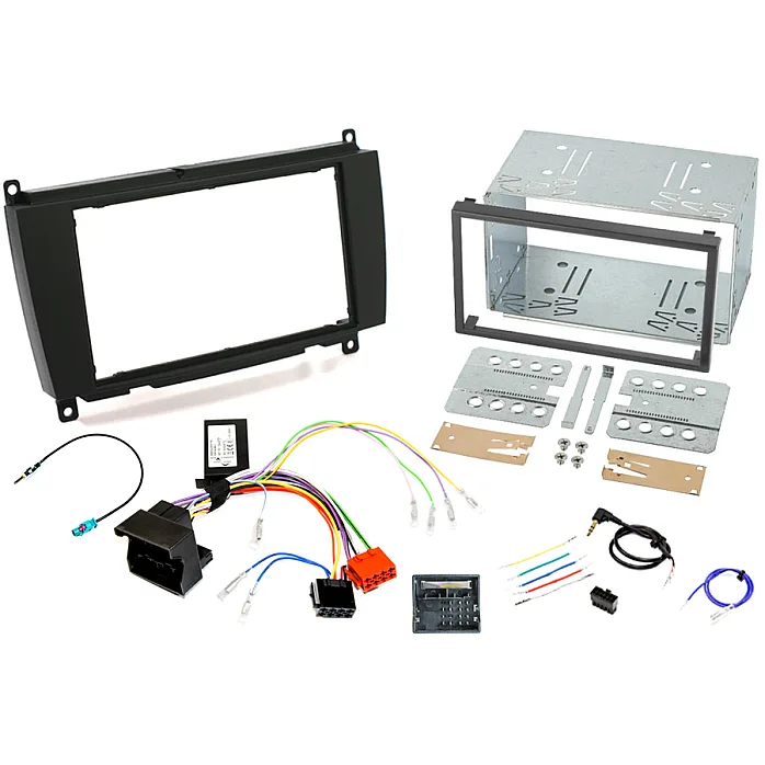 InCarTec FK-258-D Mercedes CLK Double Din Car Stereo Fitting Kit (MATT BLACK)