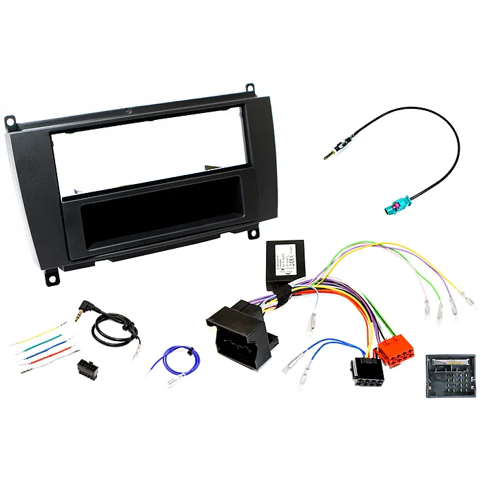 InCarTec FK-258 Mercedes CLK Single Din Car Stereo Fitting Kit (MATT BLACK)