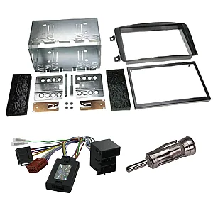 Mercedes C Class W203 (2001-2004) Car Stereo Double Din Fitting Kit, Fascia & Stalk Control