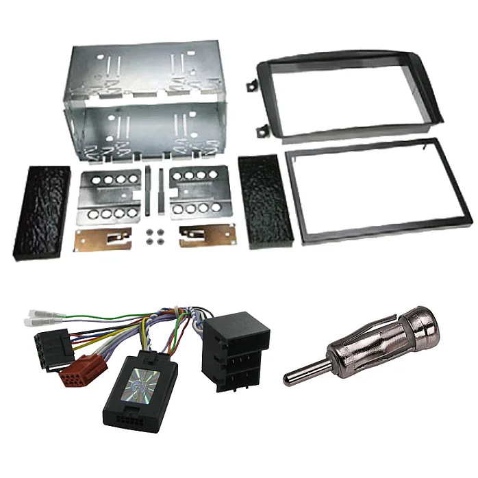 Mercedes C Class W203 (2001-2004) Car Stereo Double Din Fitting Kit, Fascia & Stalk Control