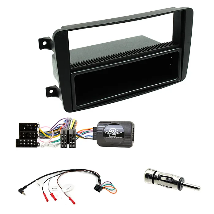 Mercedes C Class W203 Car CD Stereo Single Din Fitting Kit, Fascia & Stalk Control