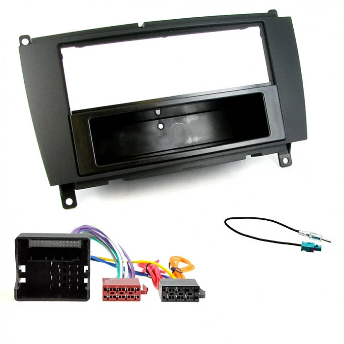 Mercedes Benz CLK W209 2004 - 2009 Car Stereo Black Fascia, Wiring, Aerial Fitting Kit