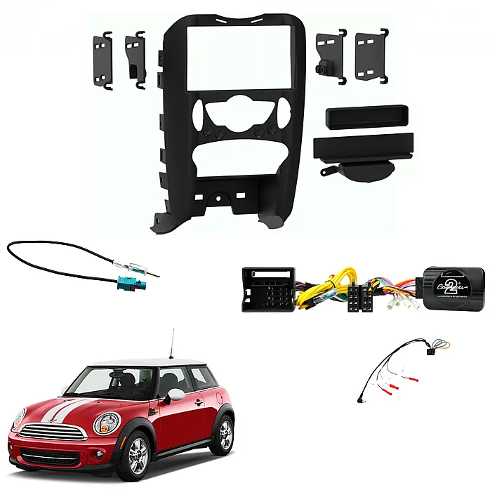 Mini Cooper/One R55, R56, R57, R58, R59 With Manual Climate Control Double Din / Steering / Antenna Fitting Kit No Parking Sensors