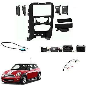 Mini Cooper/One R55, R56, R57, R58, R59 With Manual Climate Control Double Din / Steering / Antenna Fitting Kit With Parking Sensors