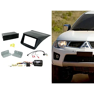 CTKMT07 Mitsubishi L200 2012-2015 Double Din Car CD Stereo Fascia Fitting Kit