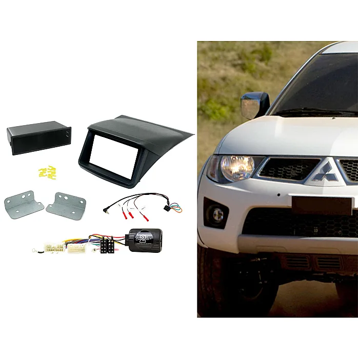 CTKMT07 Mitsubishi L200 2012-2015 Double Din Car CD Stereo Fascia Fitting Kit