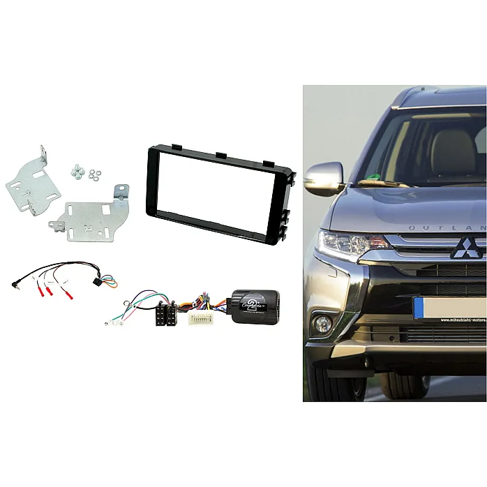 CTKMT09 Mitsubishi Outlander, L200 Black Double Din Car CD Stereo Fascia Fitting Kit