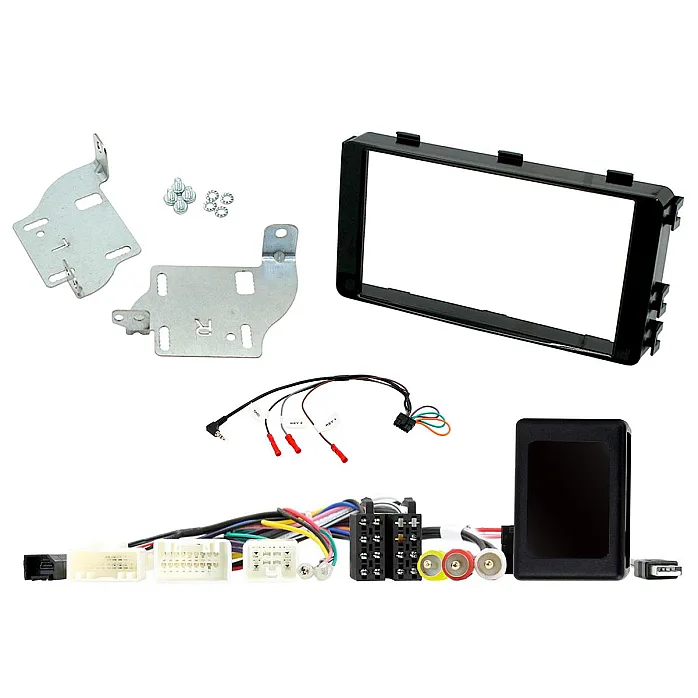 CTKMT14 Mitsubishi Outlander 2014 - 2018 Gloss Black Double Din Car Stereo Fitting Kit With 360 Camera Retention